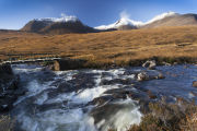Beinn Alligin overlooks Abhainn Coire Mhic Nobuil, Torridon