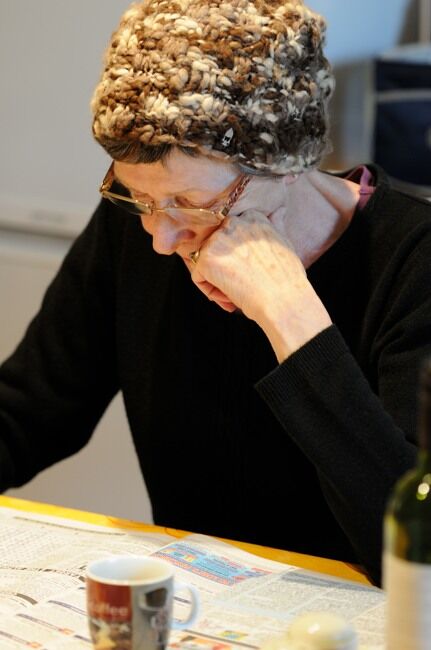 Woman reading a newspaper