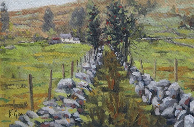 Keenan's Farmhouse, Glendun, oil painting by Keith Glasgow