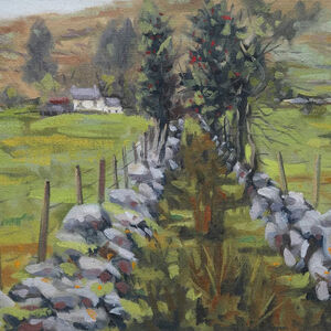 Keenan's Farmhouse, Glendun, oil painting by Keith Glasgow
