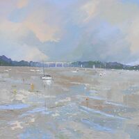 Low tide Orwell bridge