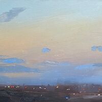 Evening Sky Blue Clouds Study