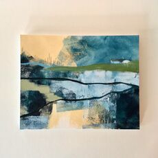 House on the hill - abstract landscape SOLD