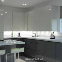 Remo White and Graphite Gloss Doors Remo j pull door in Graphite and white gloss at kitchens insynk barnacle