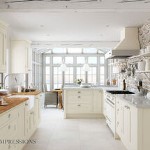 baystone shaker kitchen in cream at kitchens insynk ltd, barnacle