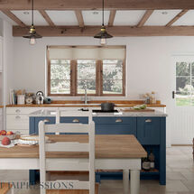 Hartside Shaker - Dark Blue Island - Matt finish hartside shaker range at kitchens insynk barnacle - dark blue matt
