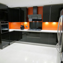 Polished Kitchen Units with White Worktops