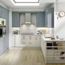 Milbourne Chalk Blue & Porcelain milbourne chalk blue and porcelain kitchen cabinet doors solihull