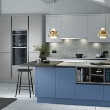 porter silver grey,slate and cornflower blue matt doors