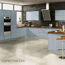 Welford J-Pull - Sky Blue - Gloss finish welford sky blue kitchen door from first impressions at kitchens insynk ltd, barnacle