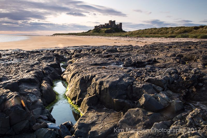 Bamburgh Castle in early morning light
