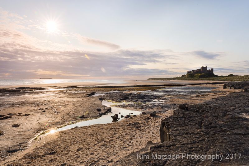 Bamburgh Castle in early morning light