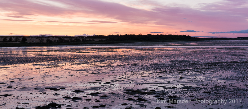 Budle Bay sunset Panorama