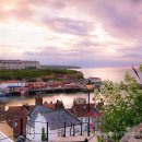 Sunset over Whitby harbour
