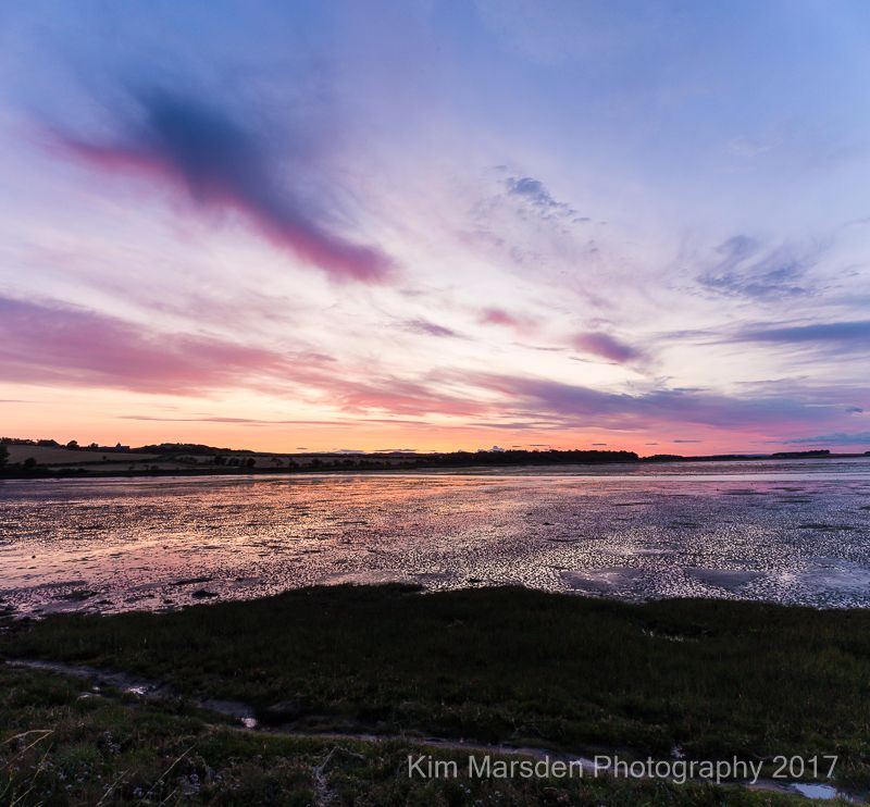 Budle Bay sunset Panorama