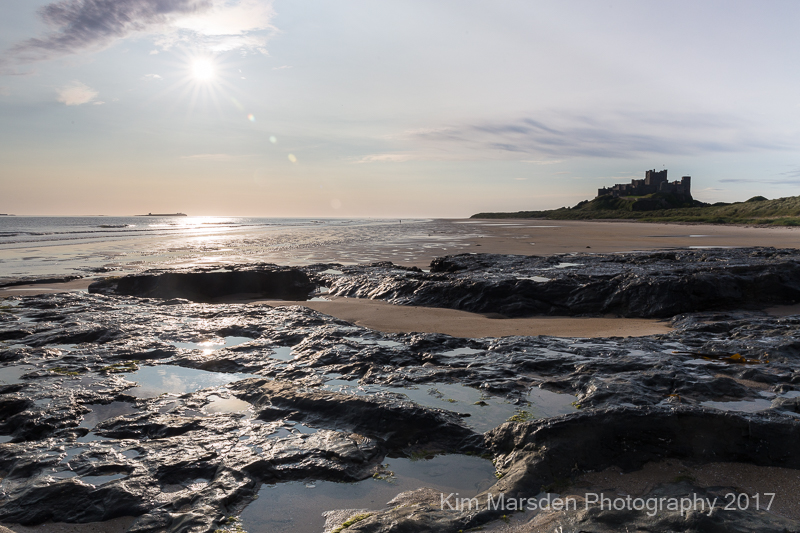 Bamburgh Castle in early morning light