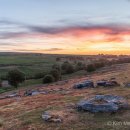 Sunset over North York Moors towards Goathland