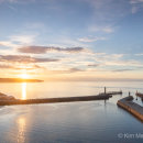 Golden light over Whitby bay