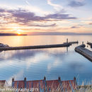 The sun sets at Whitby