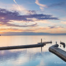 Sunset over Whitby harbour