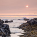 Hazy sunlight over the Farnes