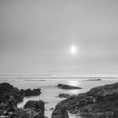 Rising sun over the Farne Islands (Mono)