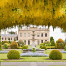 Brodsworth Hall & garden looking through the laburnum arch