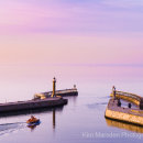 Glorious evening light overlooking Whitby pier
