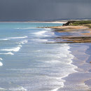 Cocklawburn Beach with approaching storm - Northumberland