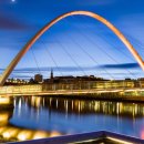 Newcastle Millennium Bridge at night