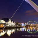 The Sage Gateshead from Millennium Bridge at night