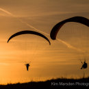 Handgliding into the sunset