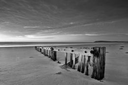 Raafs Beach, black and white.