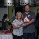 Lorraine (a Senior winner) and Andrew (Judge)