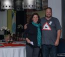 Tracey (a Junior winner) and Andrew (Judge)