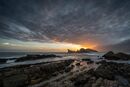 the island at sunset