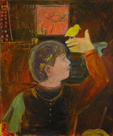 3 - KB2008 - boy n bird - 24x20 - oil can -c ~WX = © 2007 Kourosh Bahar