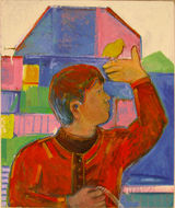 4 - KB2010 - boy n bird - 24x20 - oil can -d ~WX = © 2010 Kourosh Bahar