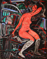 ©  Kourosh Bahar | white stockings, 2003, oil/canvas, 30x24"