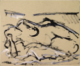 ©  Kourosh Bahar | lying nude IV, 2/2002, acrylic/paper, 14x17"