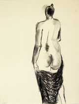 standing nude I, 8/2000, charcoal/paper, 24x18"
