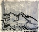 ©  Kourosh Bahar | lying nude II, 2/2002, acrylic/paper, 14x17"