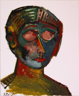 ©  Kourosh Bahar | woman w closed eyes, 2000, oil/paper, 17x14"