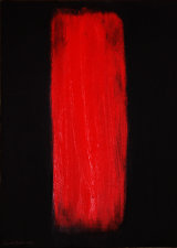 © Kourosh Bahar | red stroke, 1995, acrylic / matt board, 11 x 15.75"