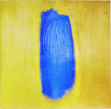 © Kourosh Bahar | blue stroke, 1996, acrylic/paper, 14x14"