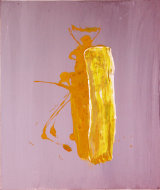 © Kourosh Bahar | ochre on gray, 1996, acrylic/paper, 17x13.75"