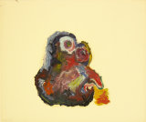 ©  Kourosh Bahar | head III, 11/1997, oil/paper, 14x17"