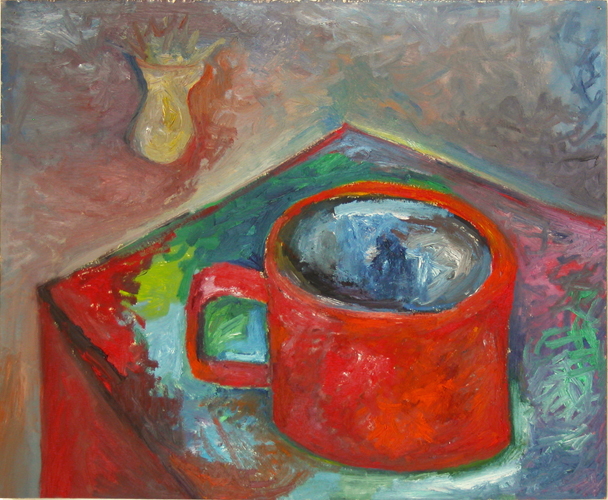 ©  Kourosh Bahar | cup n vase, 11/1997, oil/paper, 14x17"