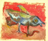 ©  Kourosh Bahar | bird & worm, 11/1997, oil/paper, 14x17"