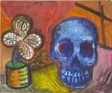 ©  Kourosh Bahar | flower & skull, 10/98, oil/paper, 14x17"